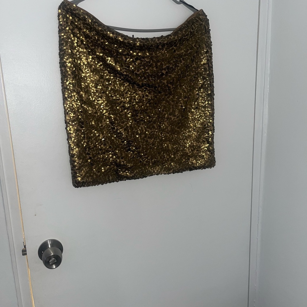 H&M Sparkling Gold Mini Skirt